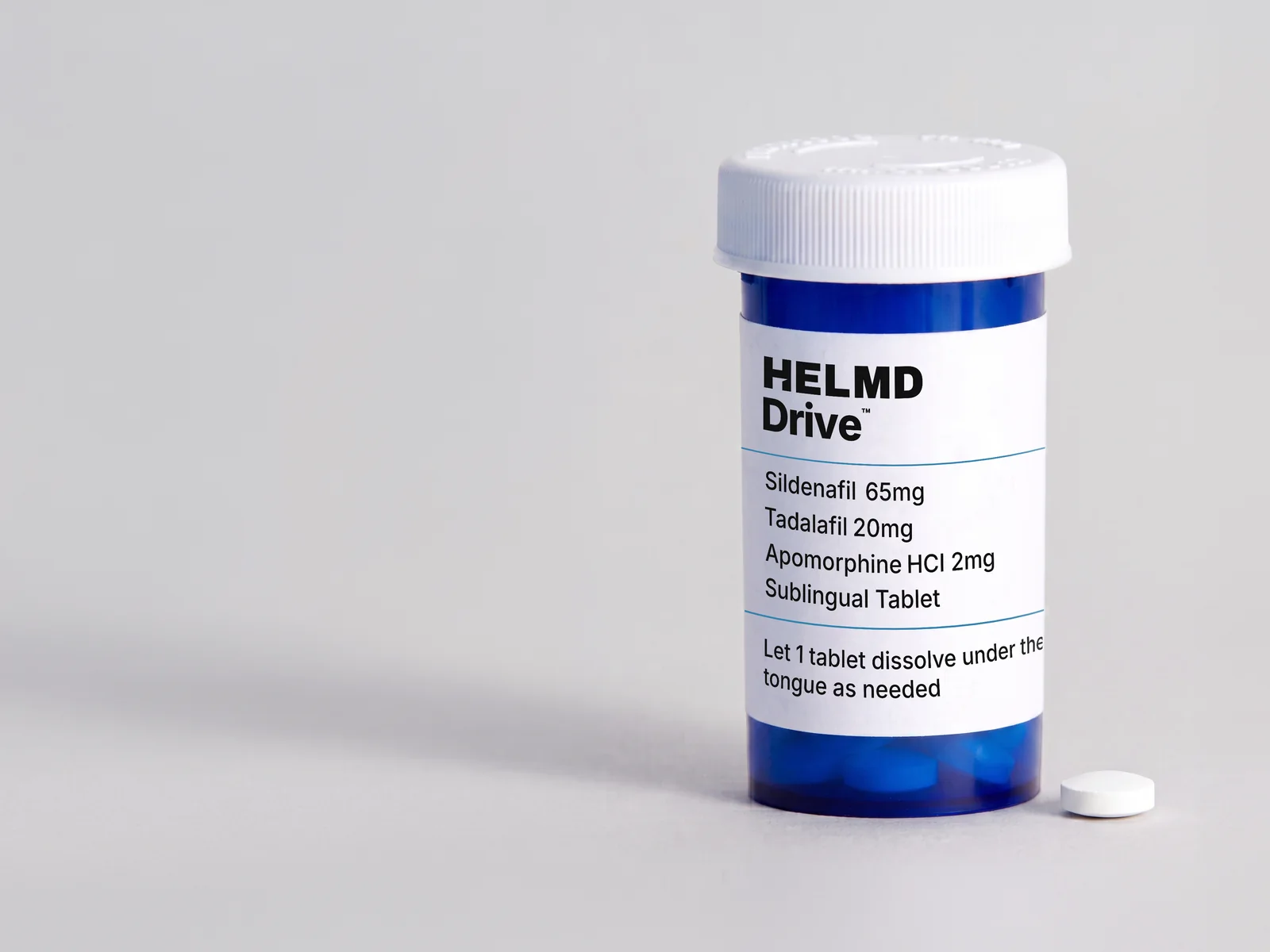 HELMD Drive container with sublingual tablet